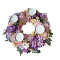 Centrotavola Floreale con Porta Candele in Ferro 60 cm - Fiori di Lena