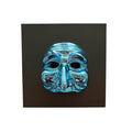 Quadretto Nero con Maschera Pulcinella Blu 16x16 cm - Bongelli Preziosi