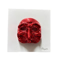 Quadretto Bianco con Maschera di Pulcinella rosso 16x16 cm - Bongelli Preziosi