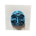 Quadretto Bianco con Maschera di Pulcinella Blu 16x16 cm - Bongelli Preziosi