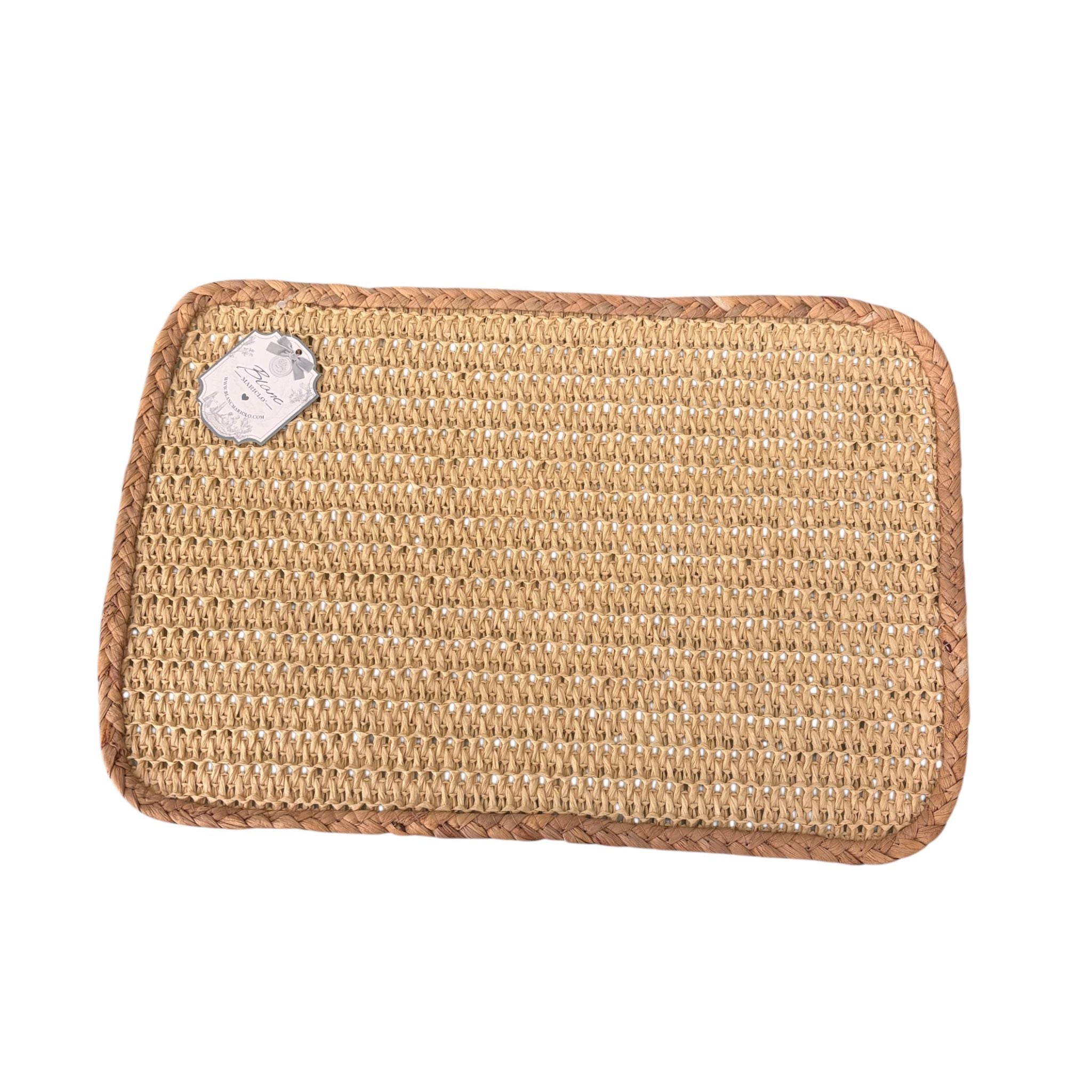 Tovaglietta Rettangolare in Rafia Naturale 30x45 cm - Blanc Mariclò