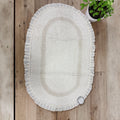 Tappeto Ovale Bianco in Spugna con Gala 50x80 cm - Blanc Mariclò