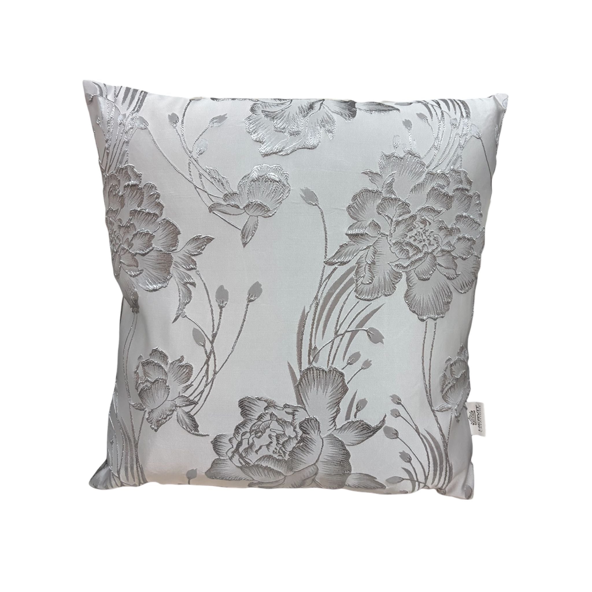 Cuscino in Tessuto Lucido con Motivo Floreale 45X45 cm - Hervit