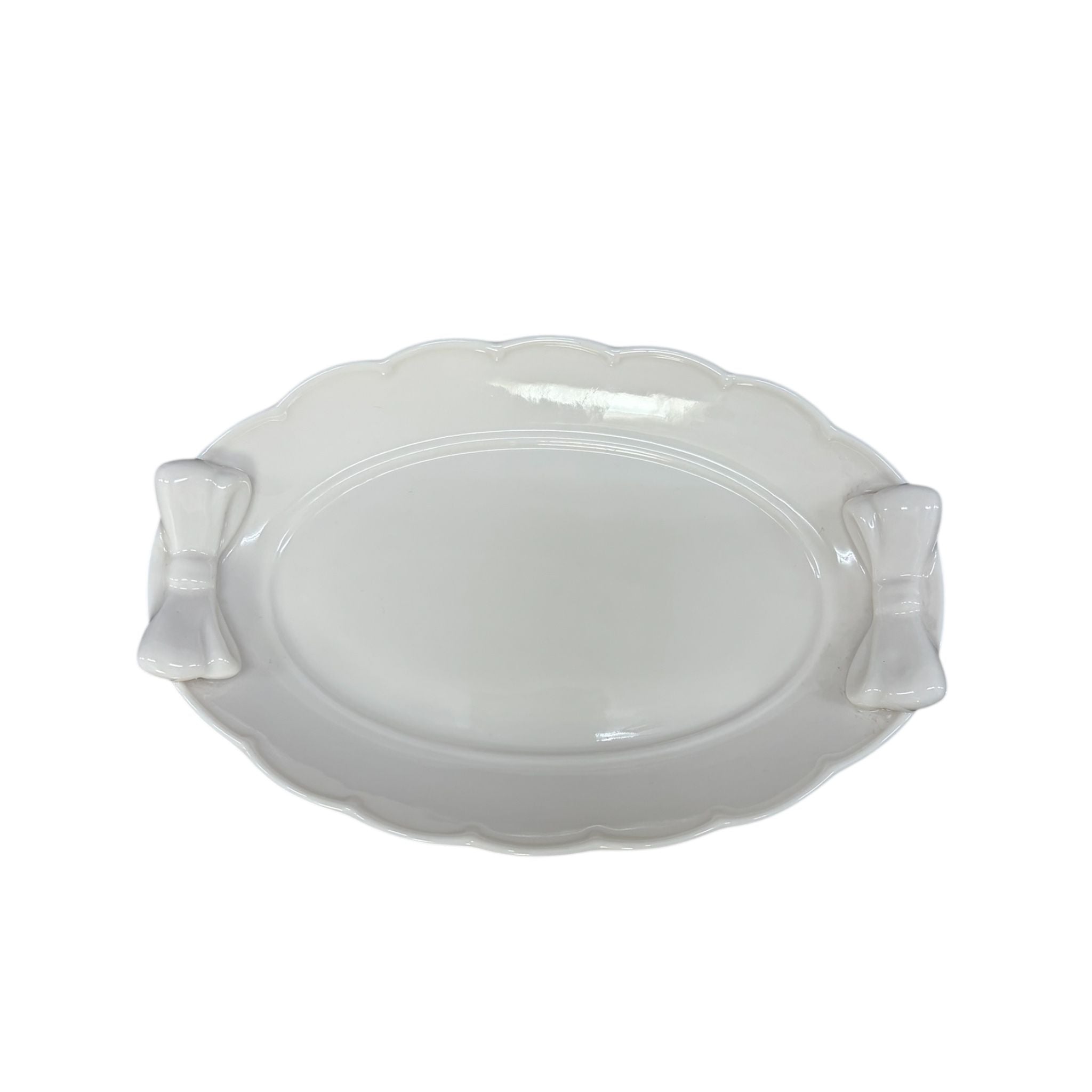 Vassoietto Rettangolare in Ceramica con Doppio Fiocco