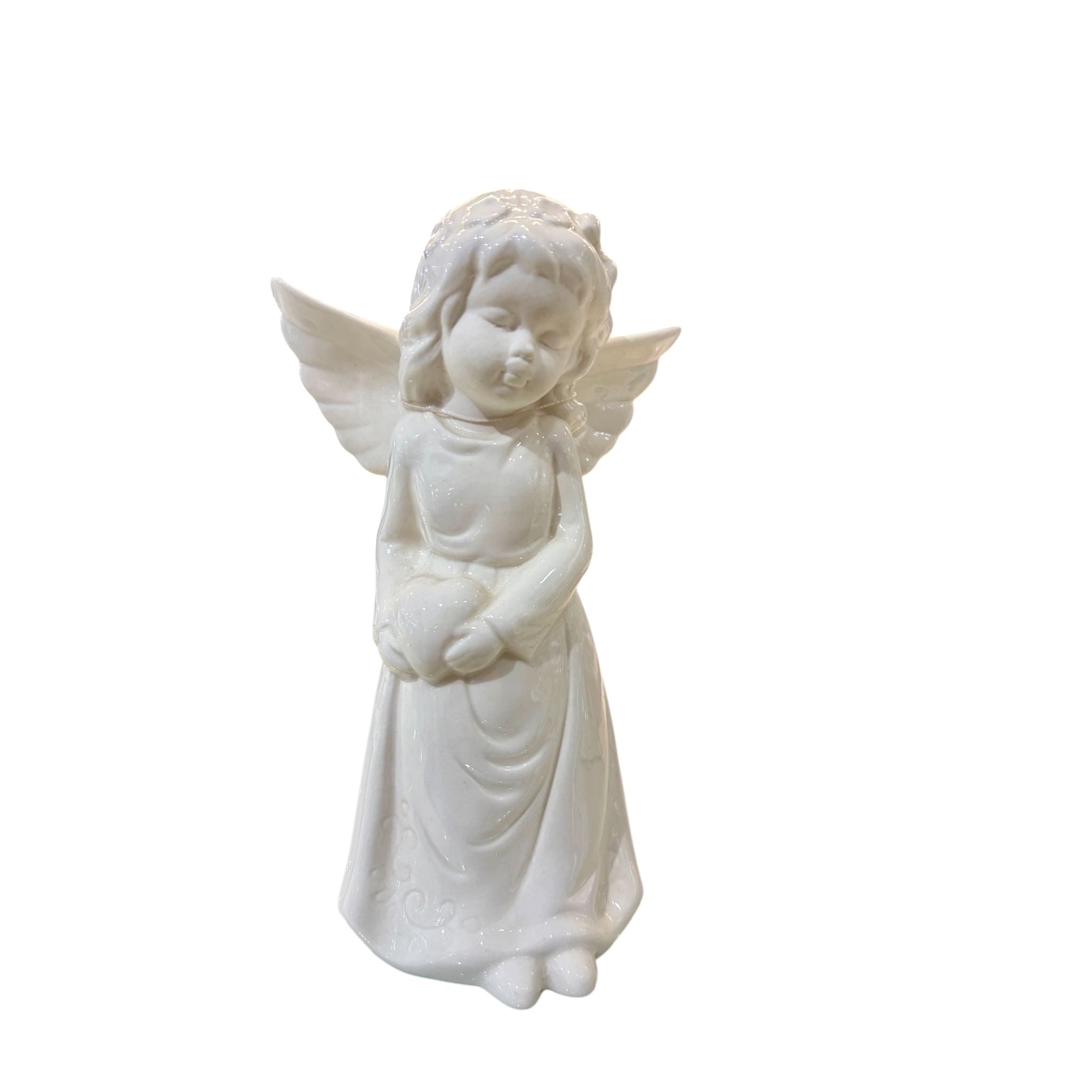 Angioletto in Porcellana Bianca 20 cm - L'Arte di Nacchi