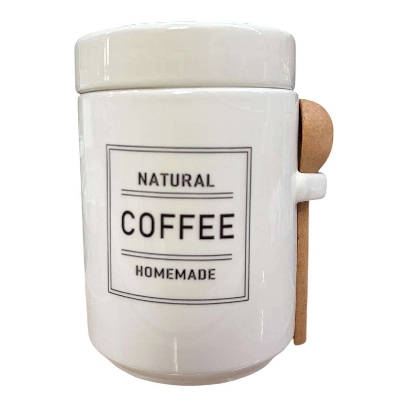 Barattolo Caffè con Cucchiaio in Legno 10x14 h cm - Click