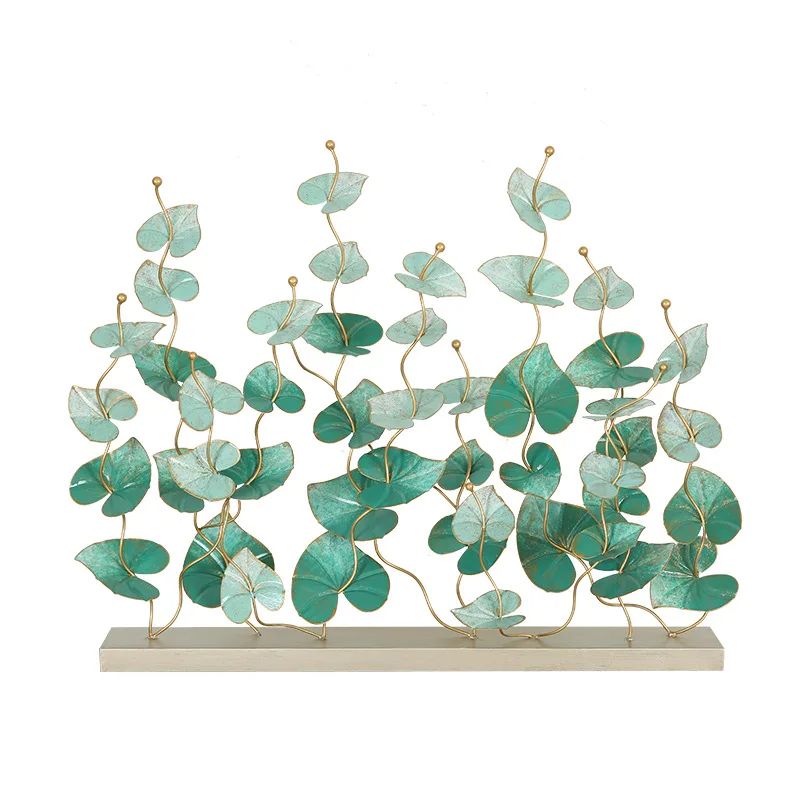 Scultura Decorativa in Metallo Oro con Foglie 65 h cm - Vacchetti