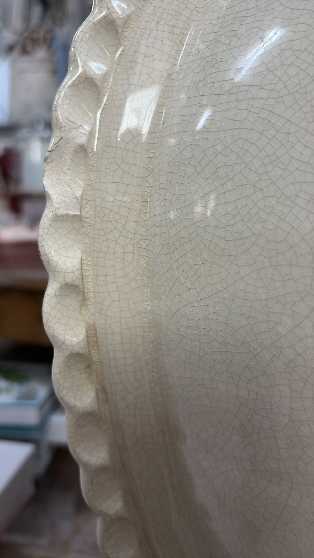Vaso Shabby Chic in Ceramica Anticata 30x52 h cm - L'Arte di Nacchi