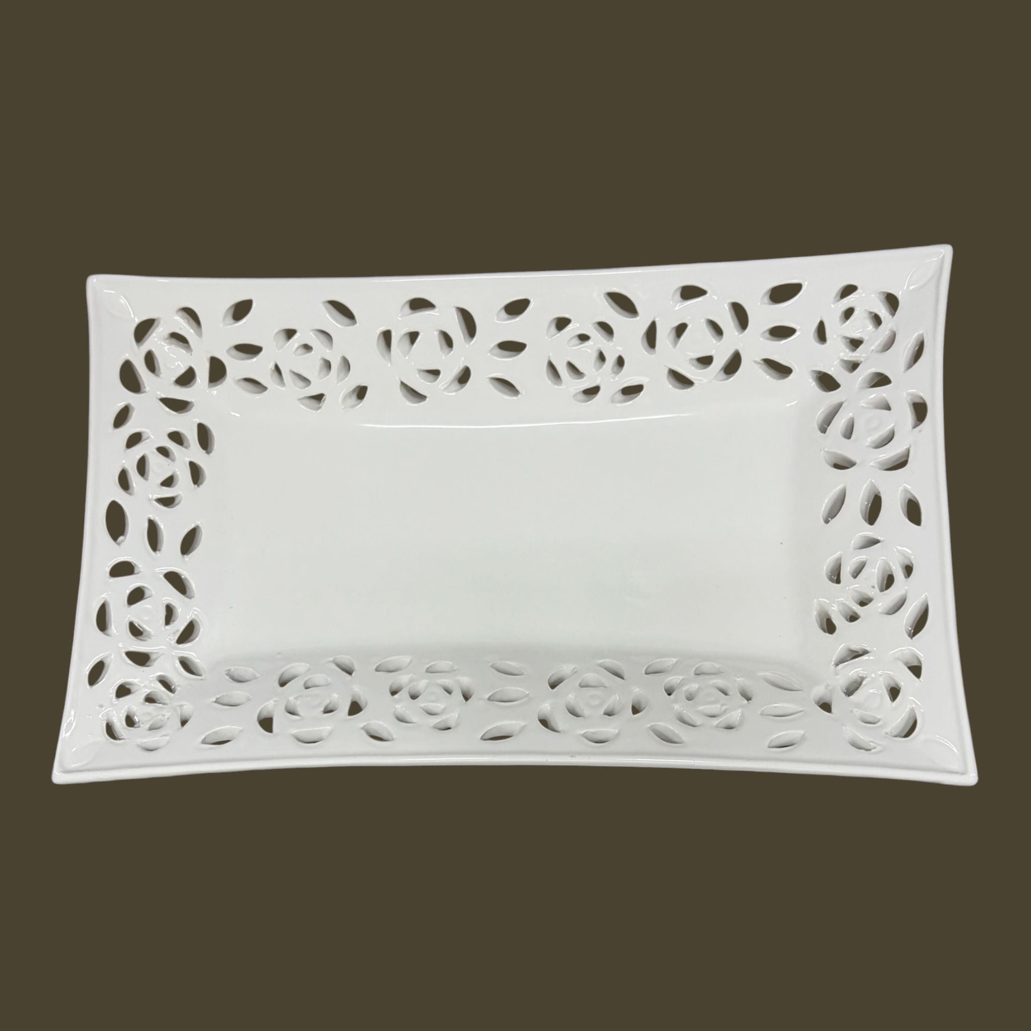 Vassoietto in Ceramica con Decori 25x14 cm - L'Arte di Nacchi