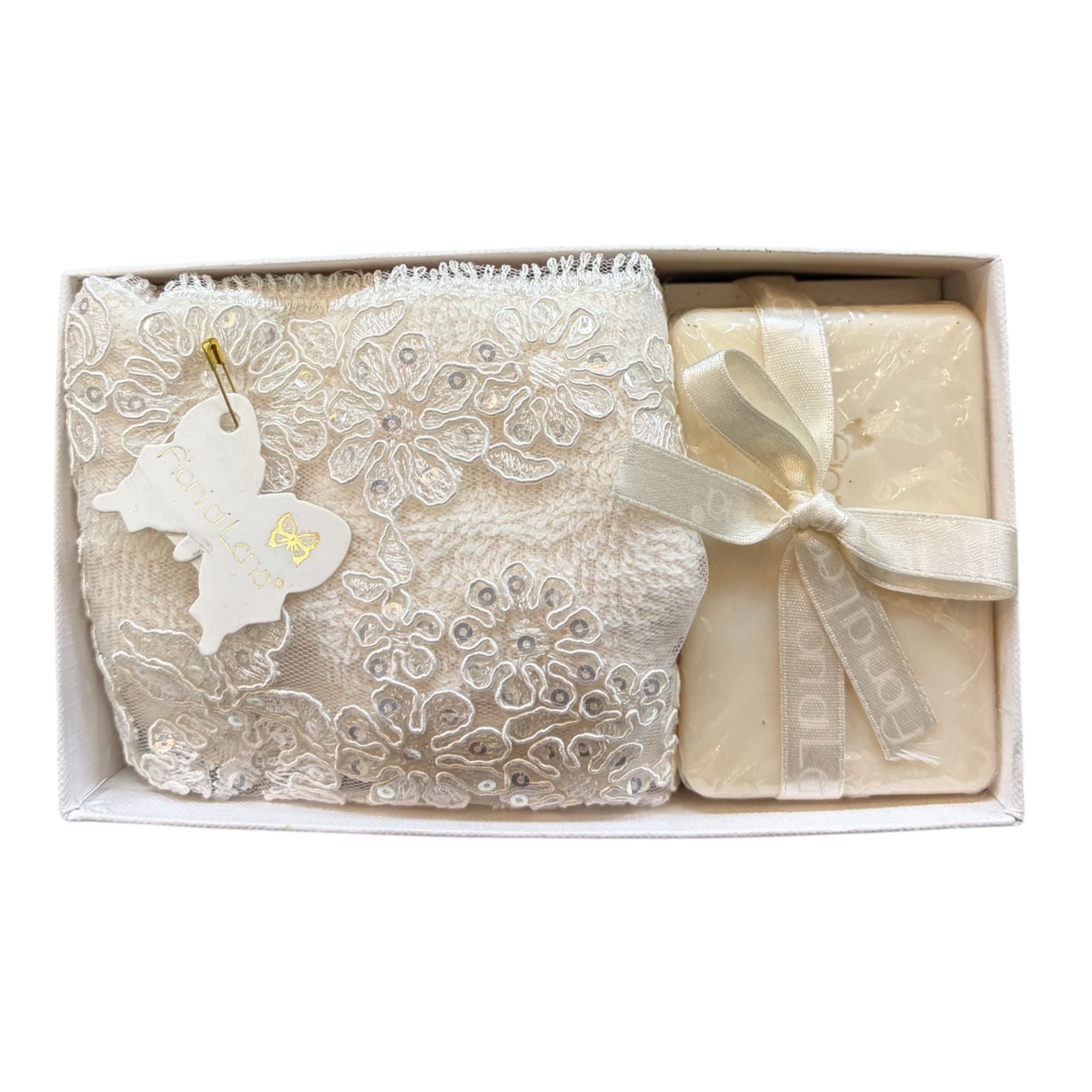 Set Bagno con Saponetta e Lavetta - Fiori di Lena