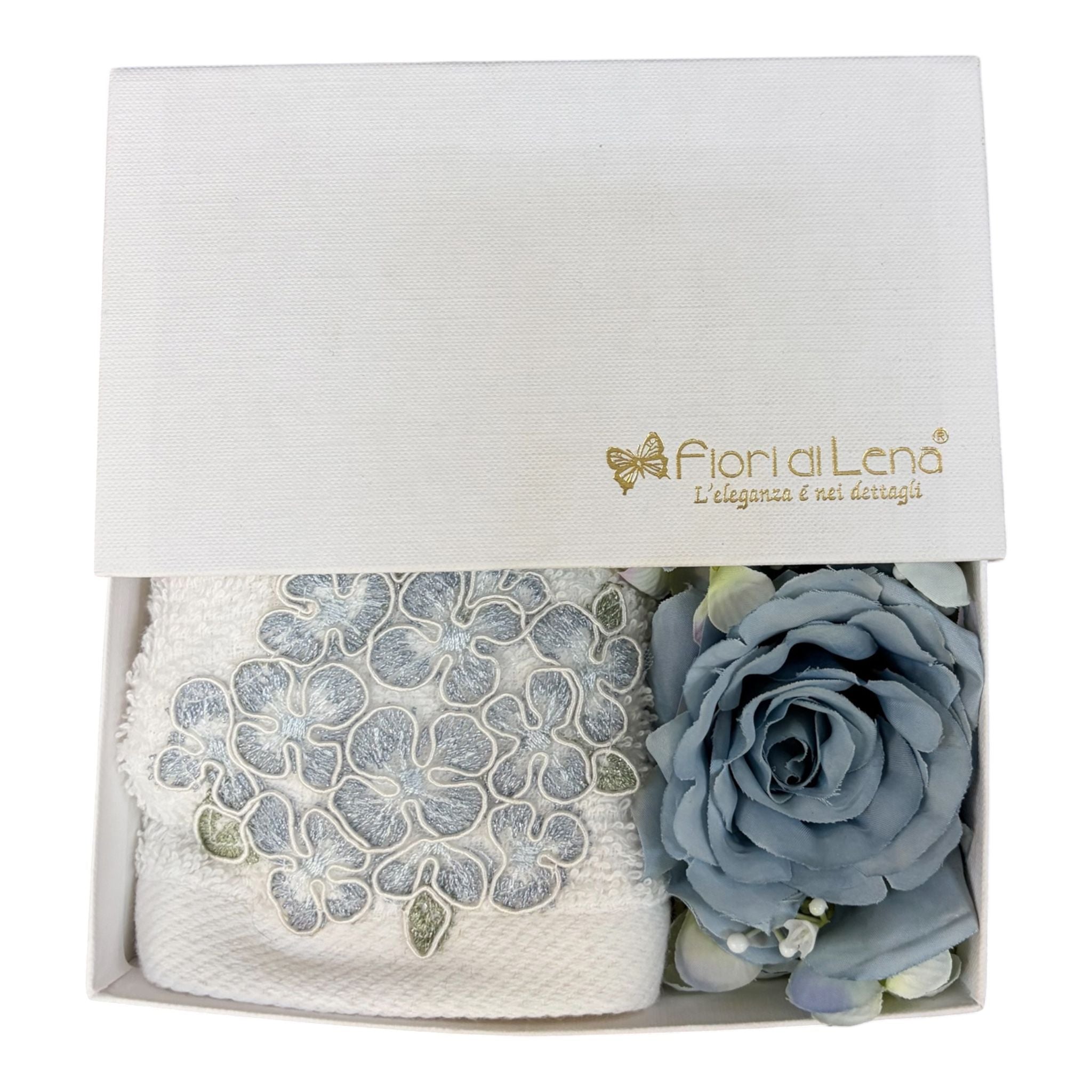 Set Bagno con Lavetta in Spugna e Rosa - Fiori di Lena