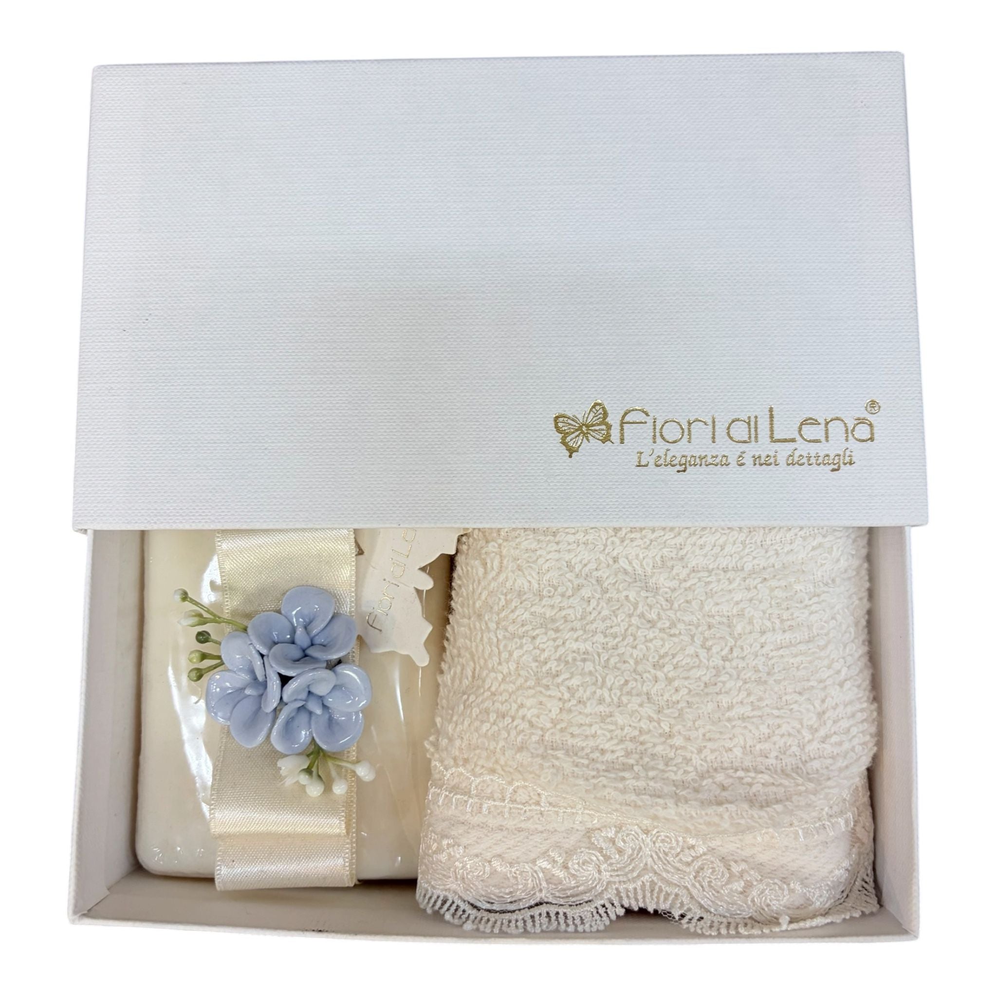Set Bagno con Lavetta in Spugna e Saponetta - Fiori di Lena
