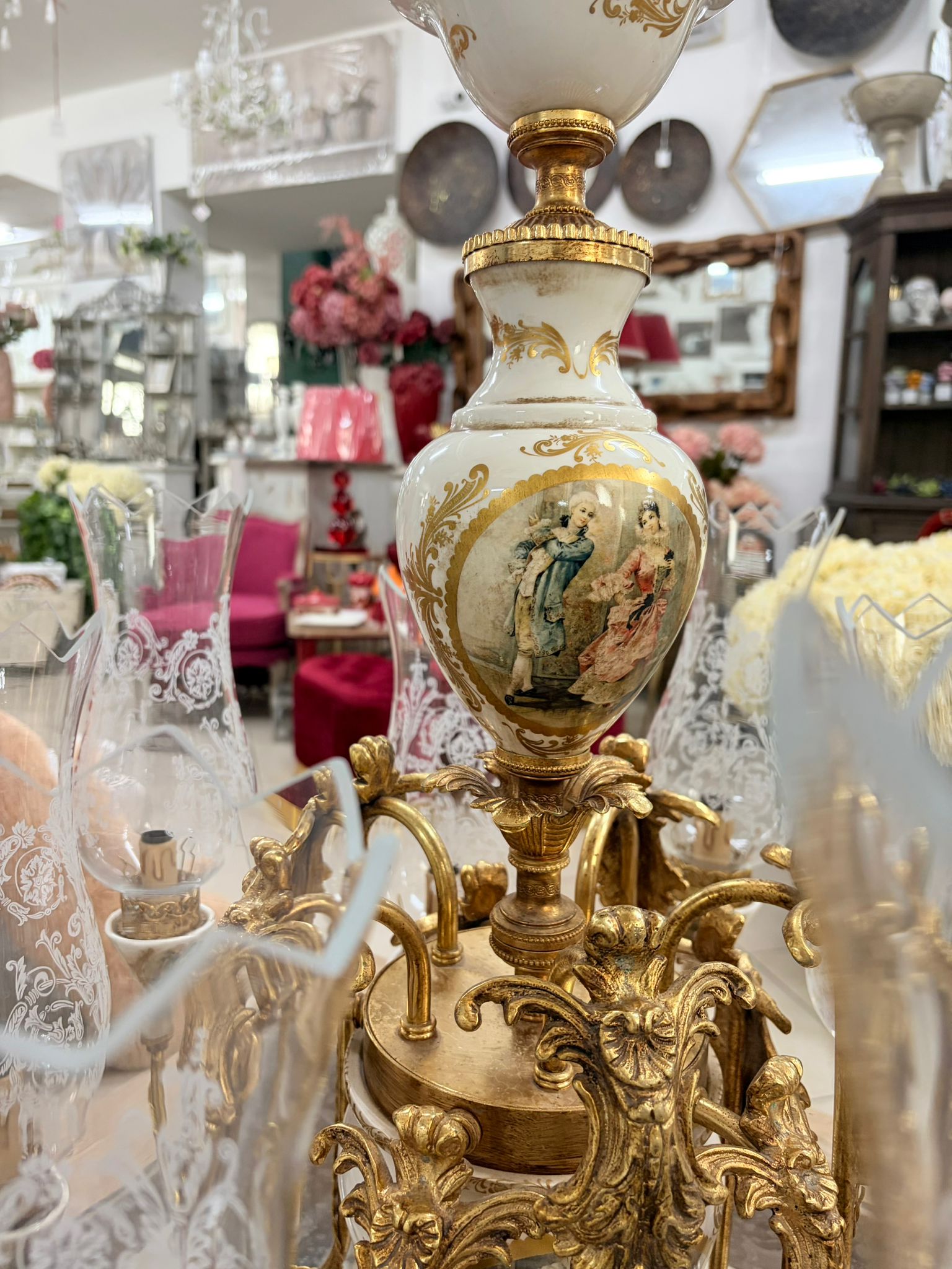Lampadario in Ceramica Dipinta a Mano - Fiorentino Keramos