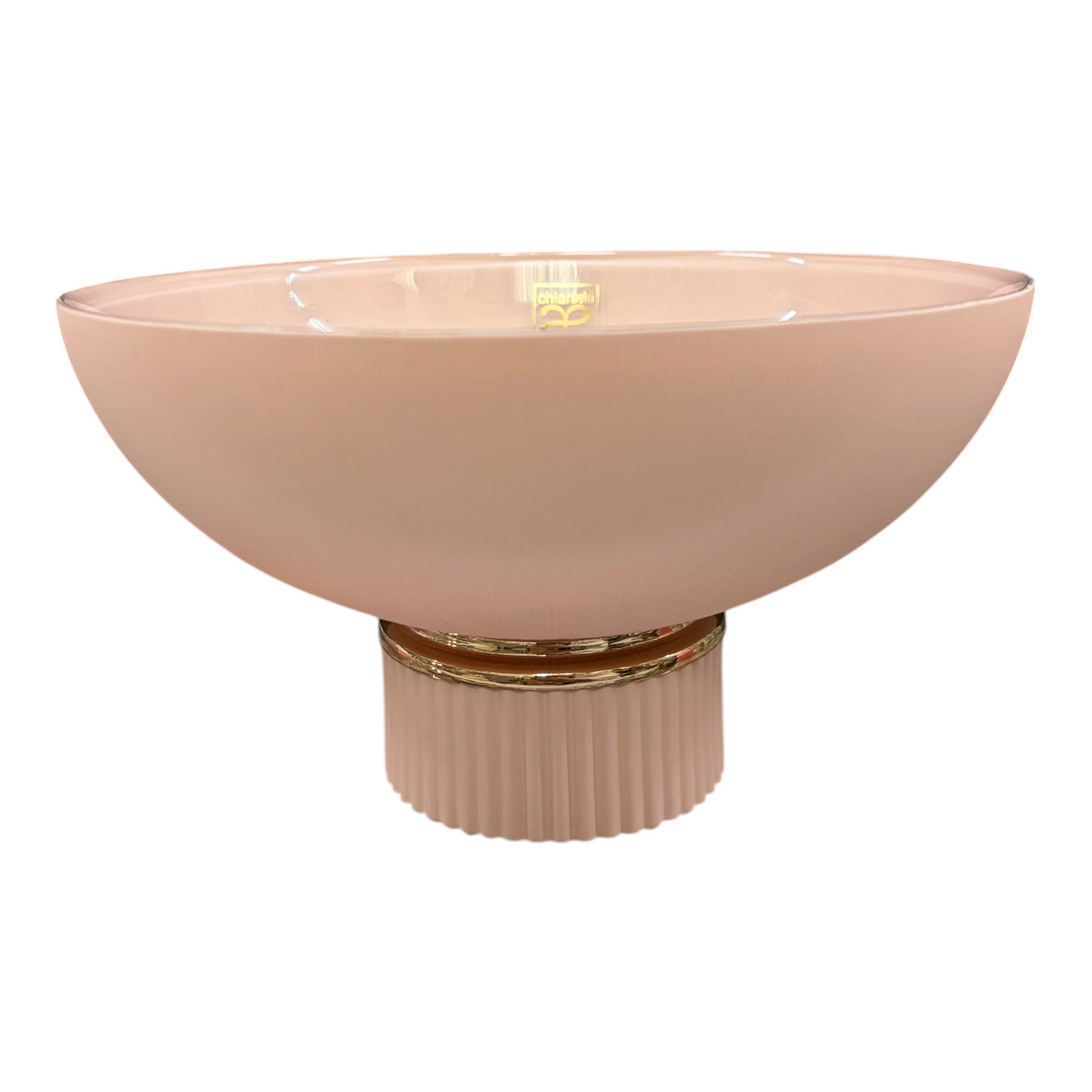Coppa Centrotavola in Vetro Rosa Cipria 21x10 h cm - Chiaraela