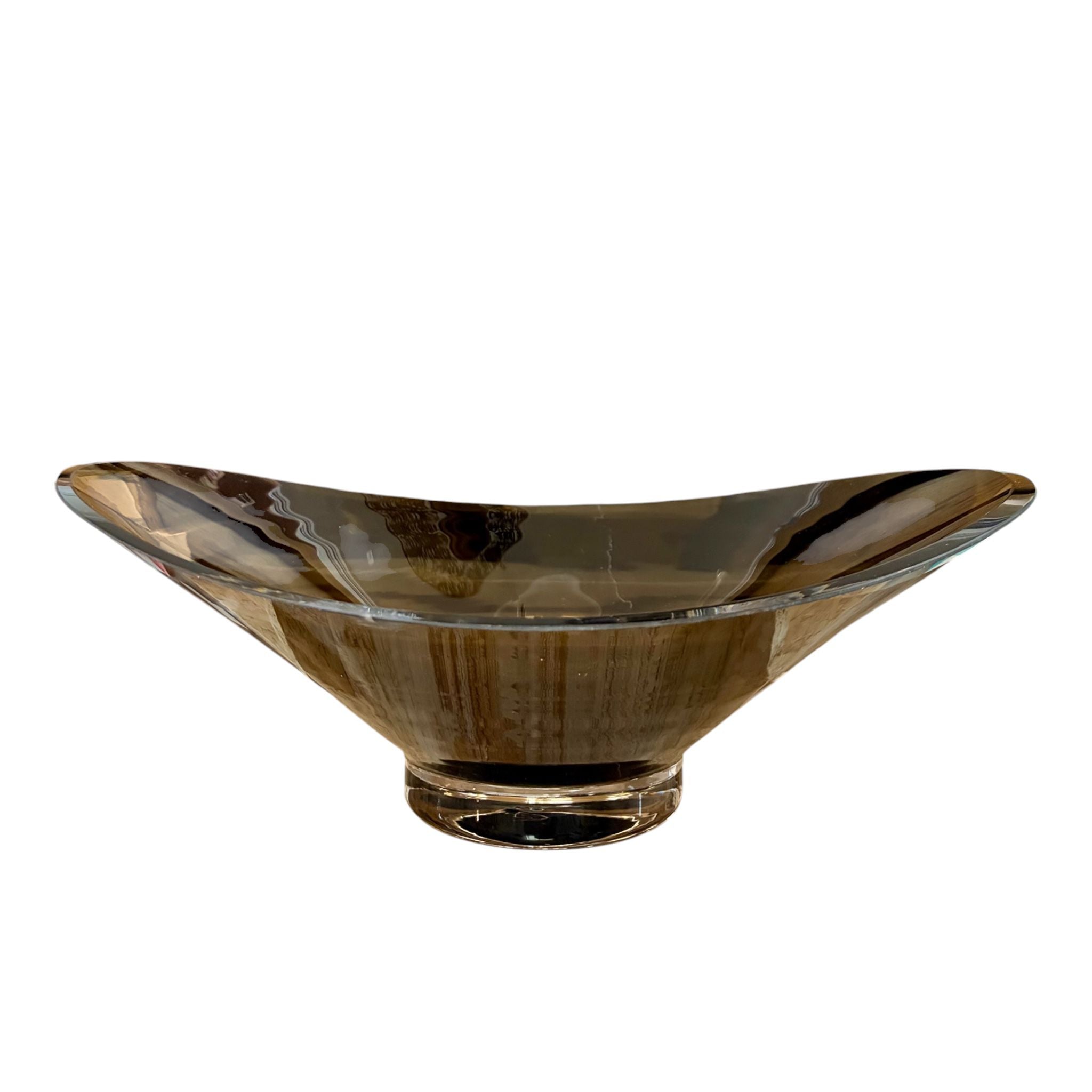 Centrotavola Ovale in Vetro Fumè 38 cm - In Art