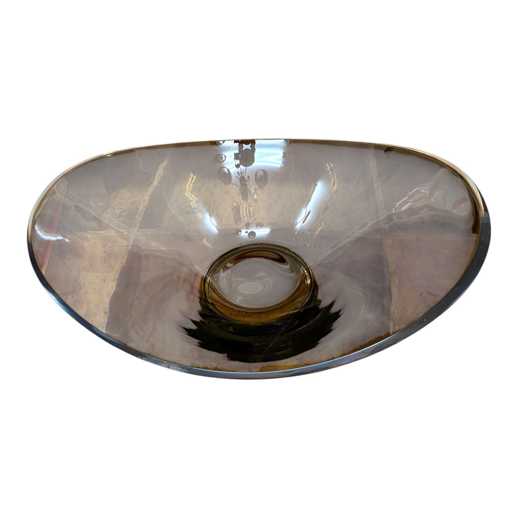 Centrotavola Ovale in Vetro Fumè 38 cm - In Art