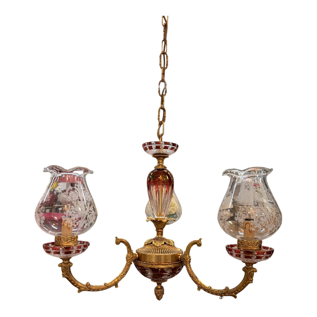 Lampadario in Cristallo e Ottone 60x60 cm - Longo