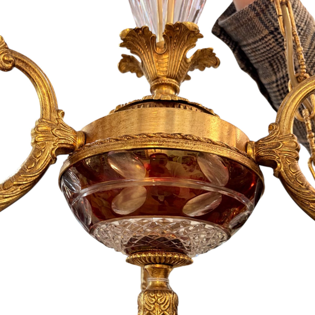 Lampadario in Cristallo e Ottone 60x60 cm - Longo