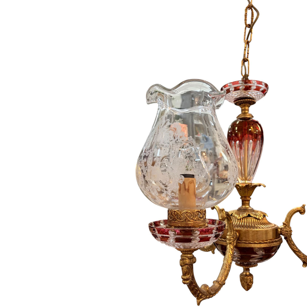 Lampadario in Cristallo e Ottone 60x60 cm - Longo
