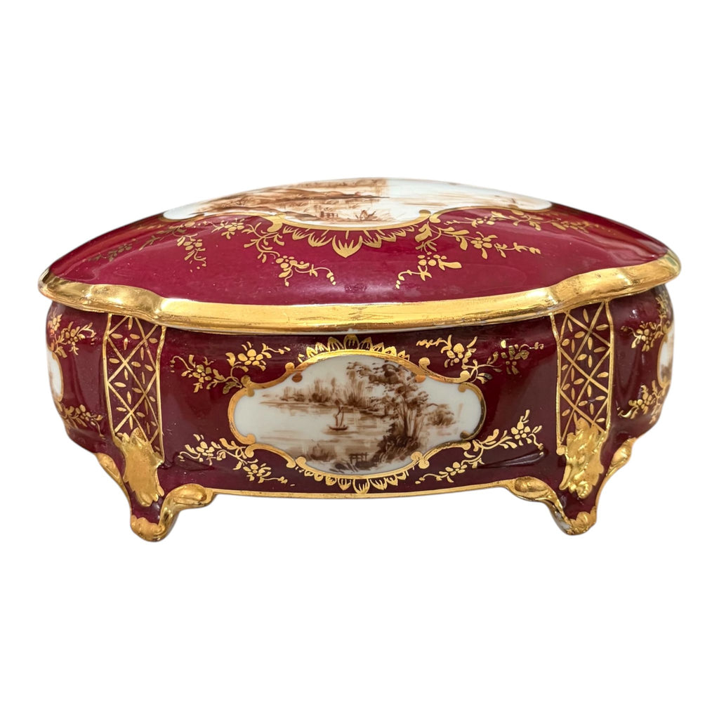 Scatola in Porcellana Bordeaux 18x13 cm - Artigianale