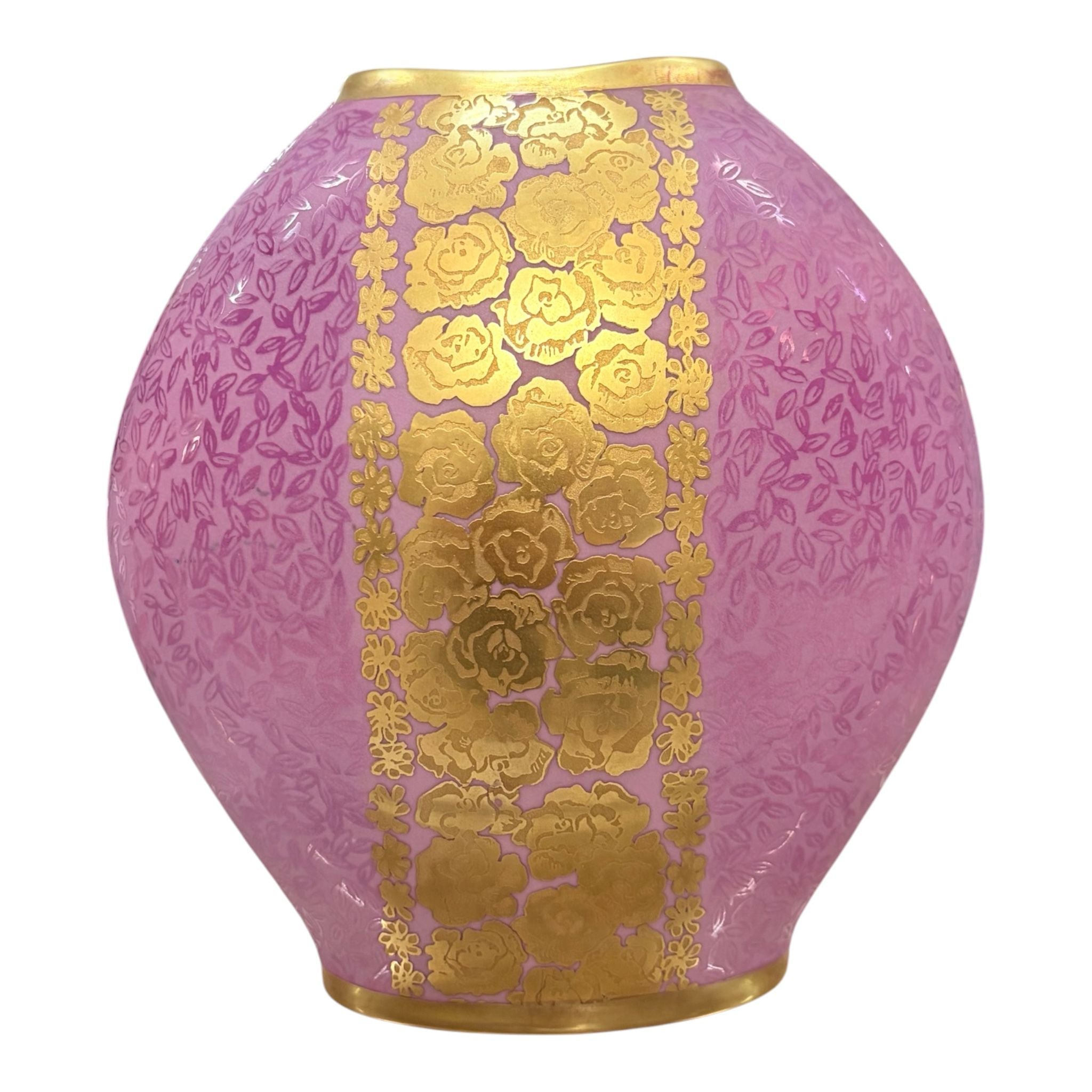 Vaso in Porcellana con Decori Oro Zecchino 23 cm - Longo
