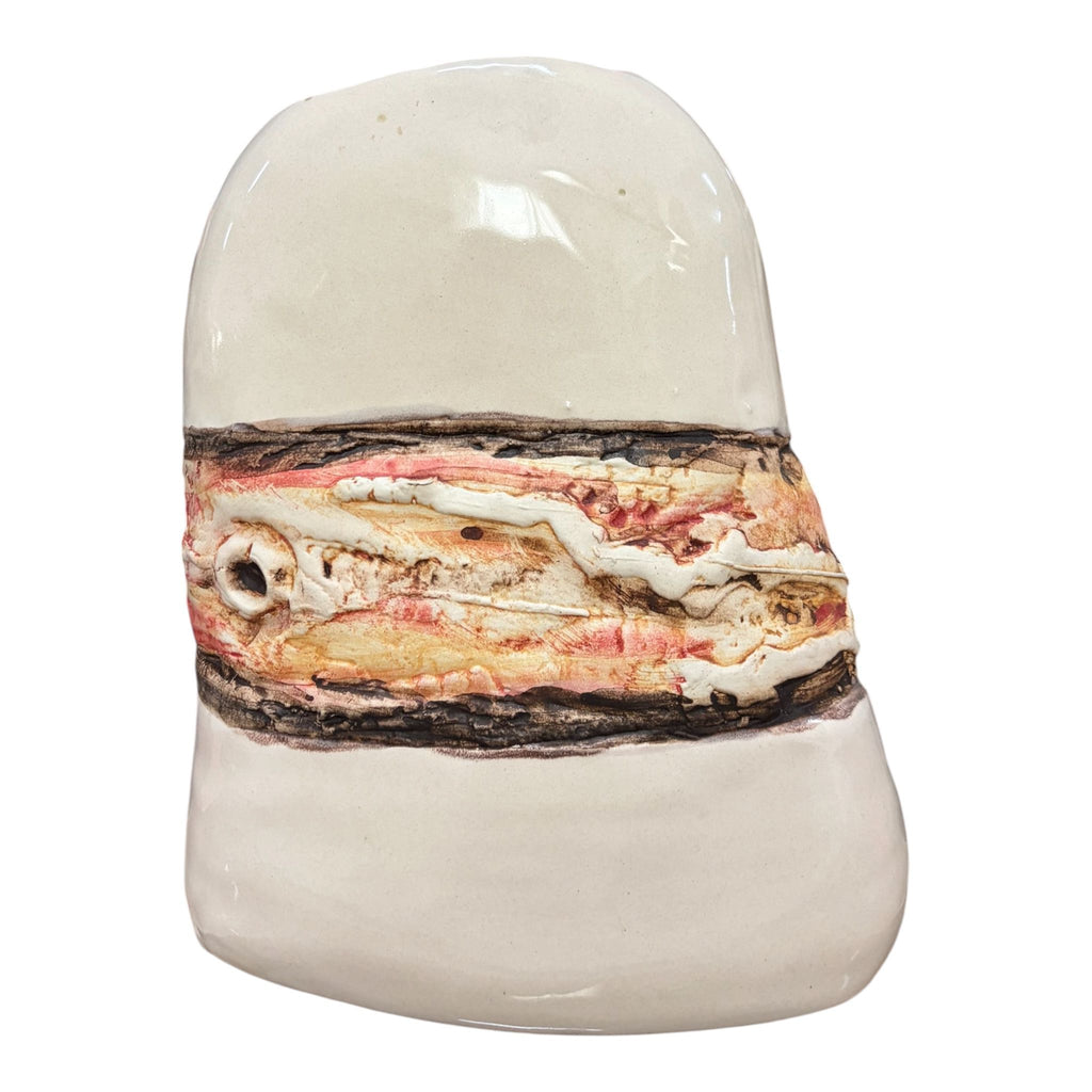 Vaso in Ceramica Avorio e Ambra 25 h cm - Verzolini