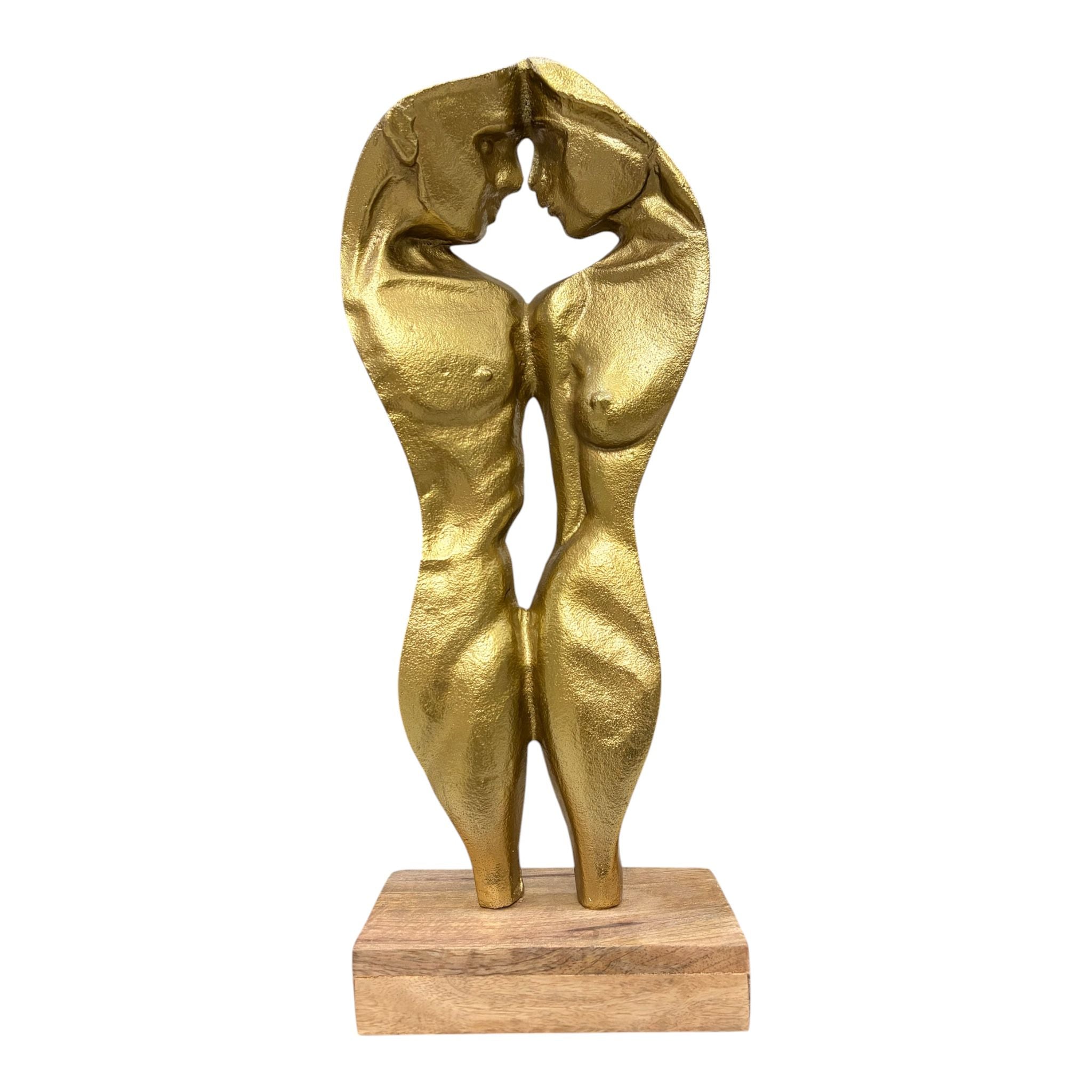 Scultura Uomo e Donna in Metallo Oro 43 cm - In Art