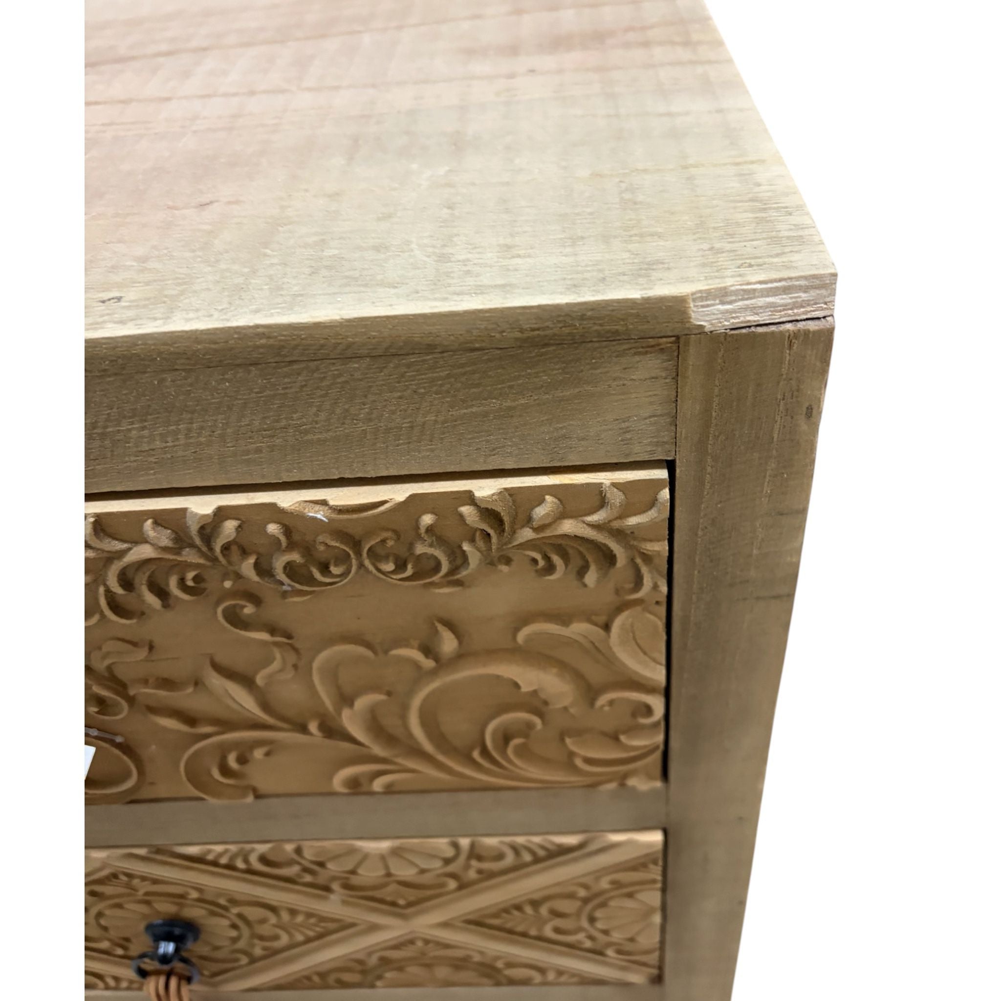 Comodino Etnico in Legno con Decori - In Art