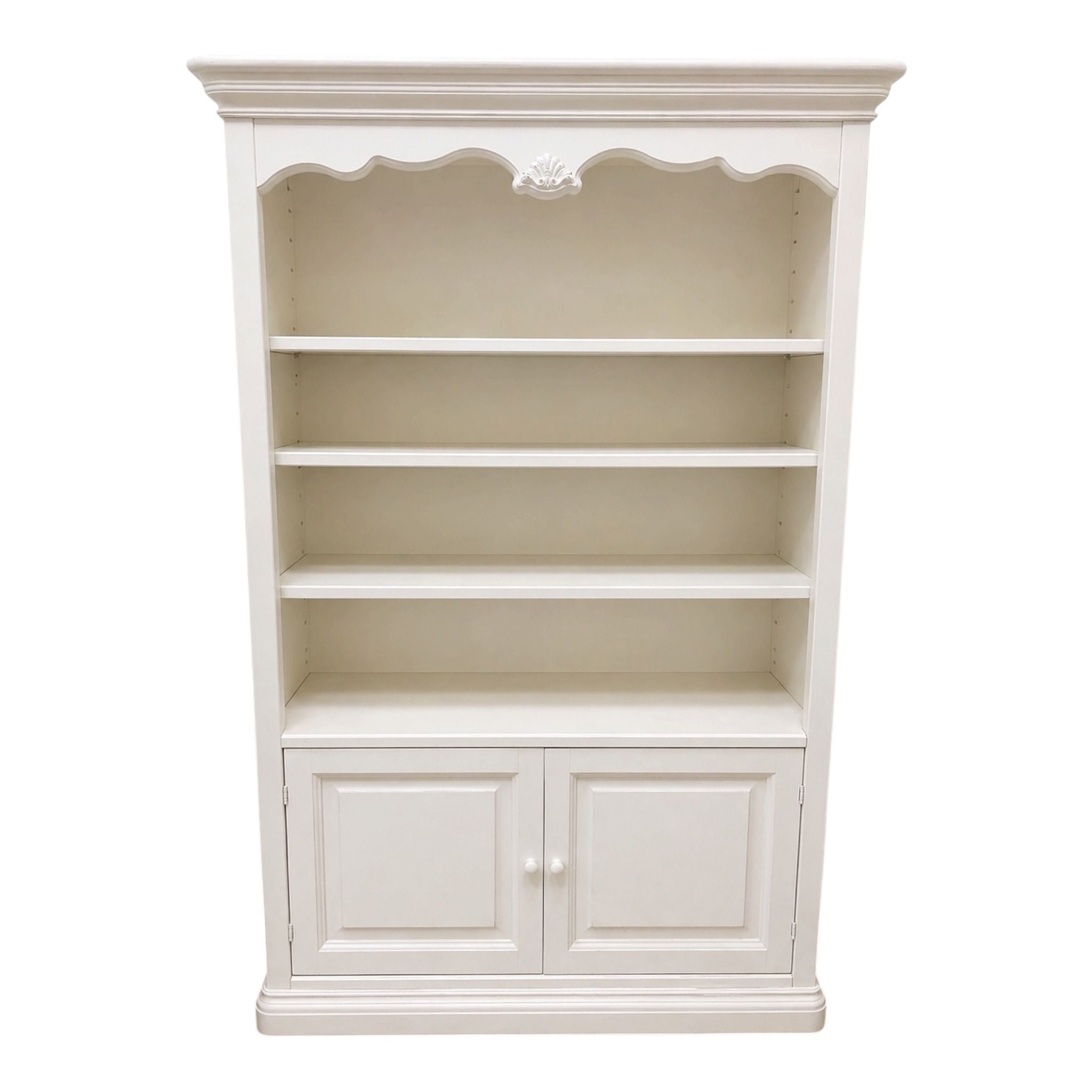 Libreria in Legno Bianco Shabby Chic con Ante e Ripiani - L'Arte di Nacchi