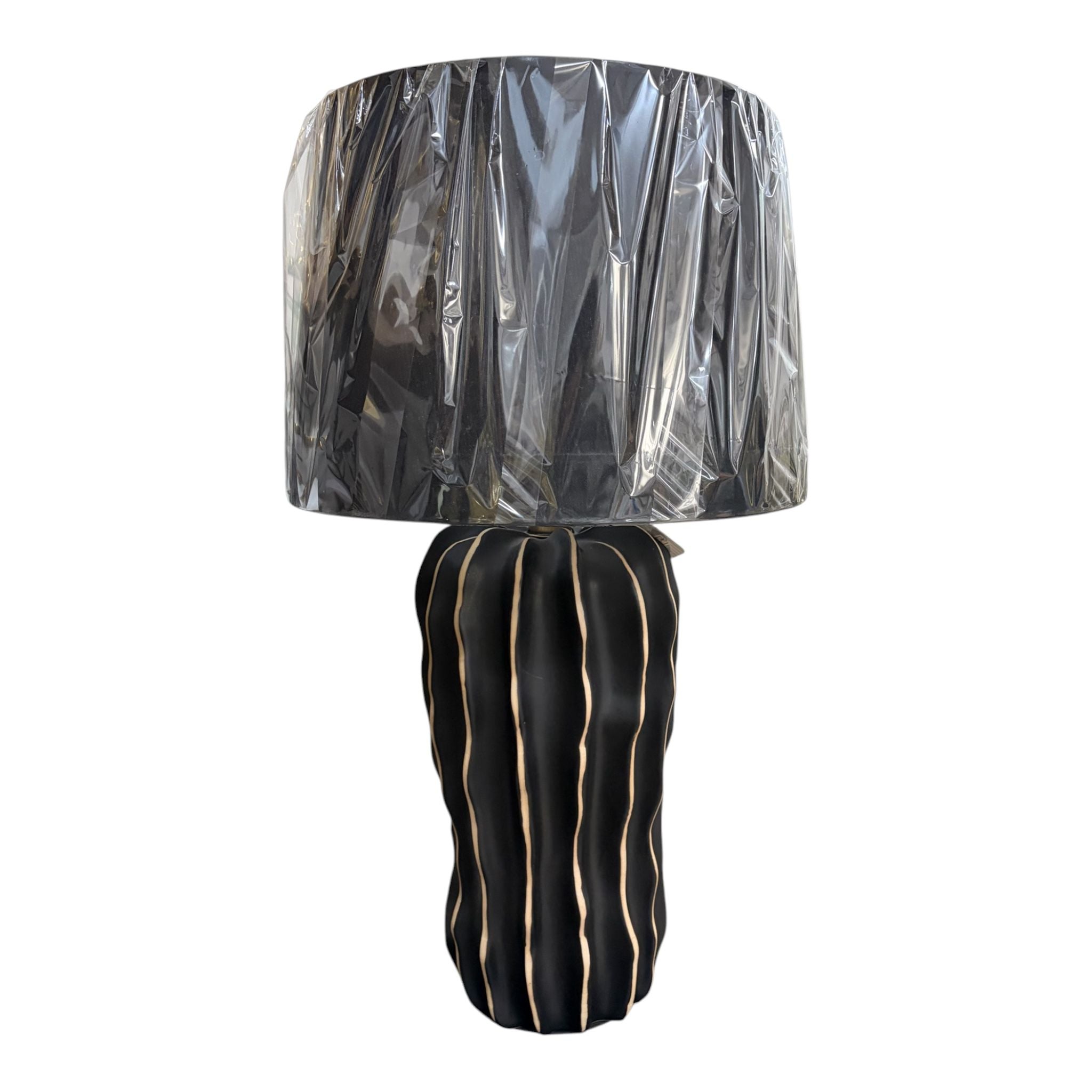 Lampada Frastagliata in Ceramica Nera e Oro 60 - L'Arte di Nacchi