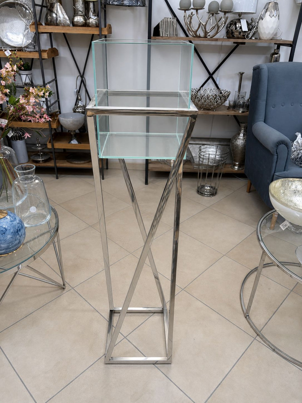 Vaso Moderno in Metallo e Plexiglass 126 h cm - Light e Living
