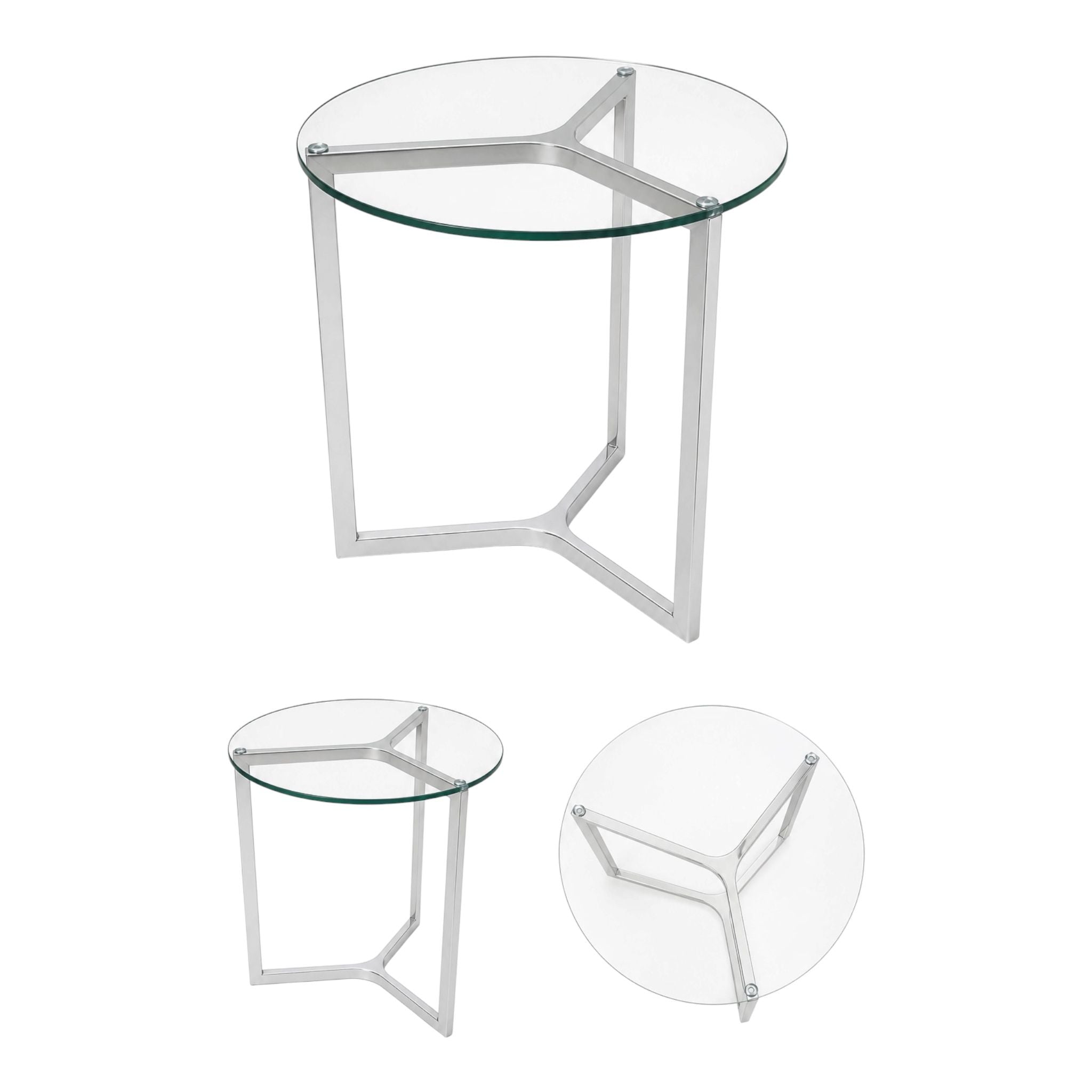 Tavolino Tondo con Base in Vetro 60 h cm - In Art