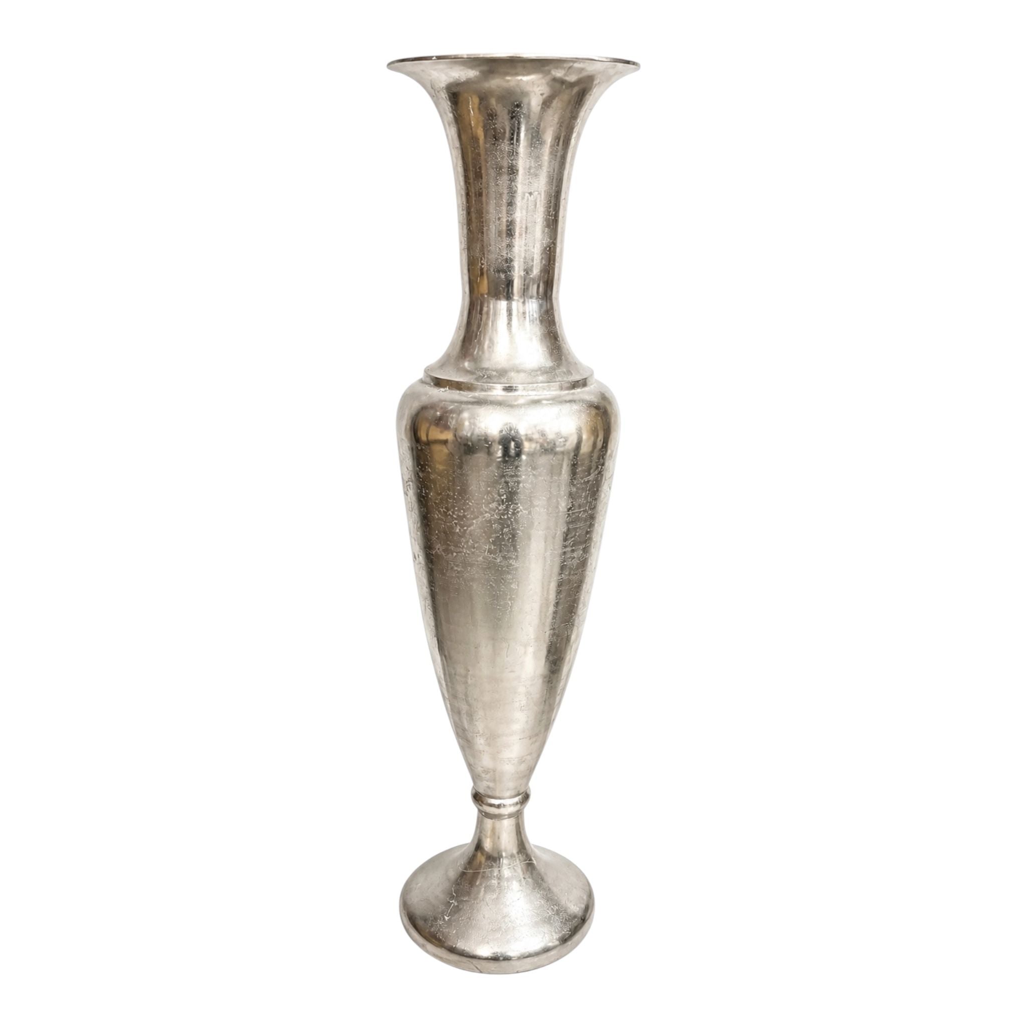 Vaso da Terra in Metallo Argento 120 cm - In Art