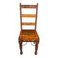 Sedia in Legno Massello con Fiori - Sheesham