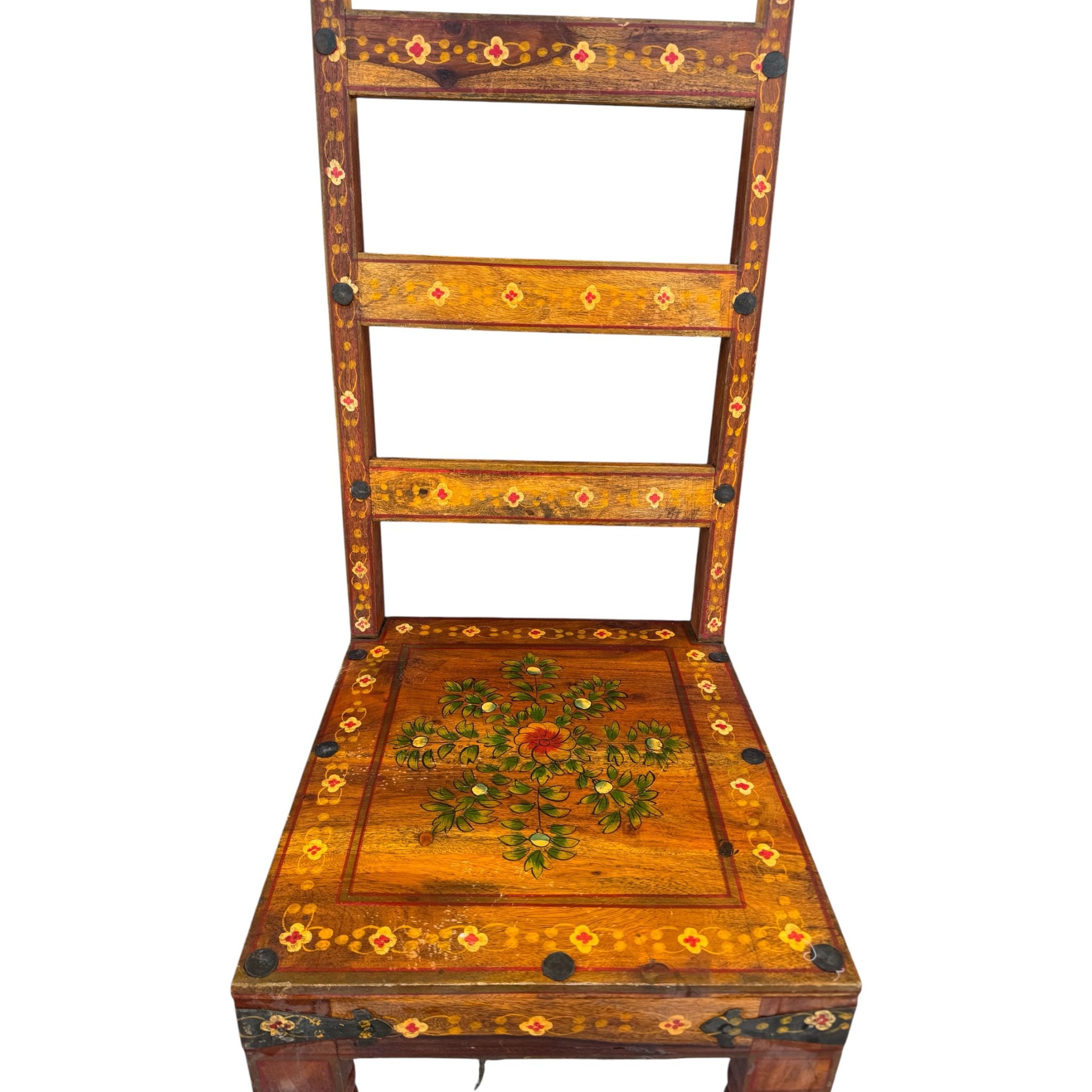 Sedia in Legno Massello con Fiori - Sheesham