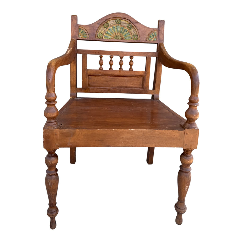 Sedia Elegante con Schienale Decorato a Mano - Artigianale