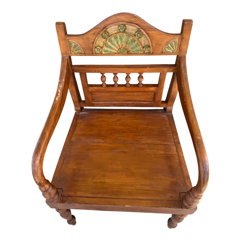 Sedia Elegante con Schienale Decorato a Mano - Artigianale