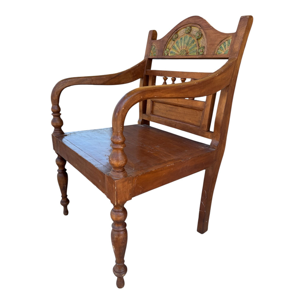 Sedia Elegante con Schienale Decorato a Mano - Artigianale