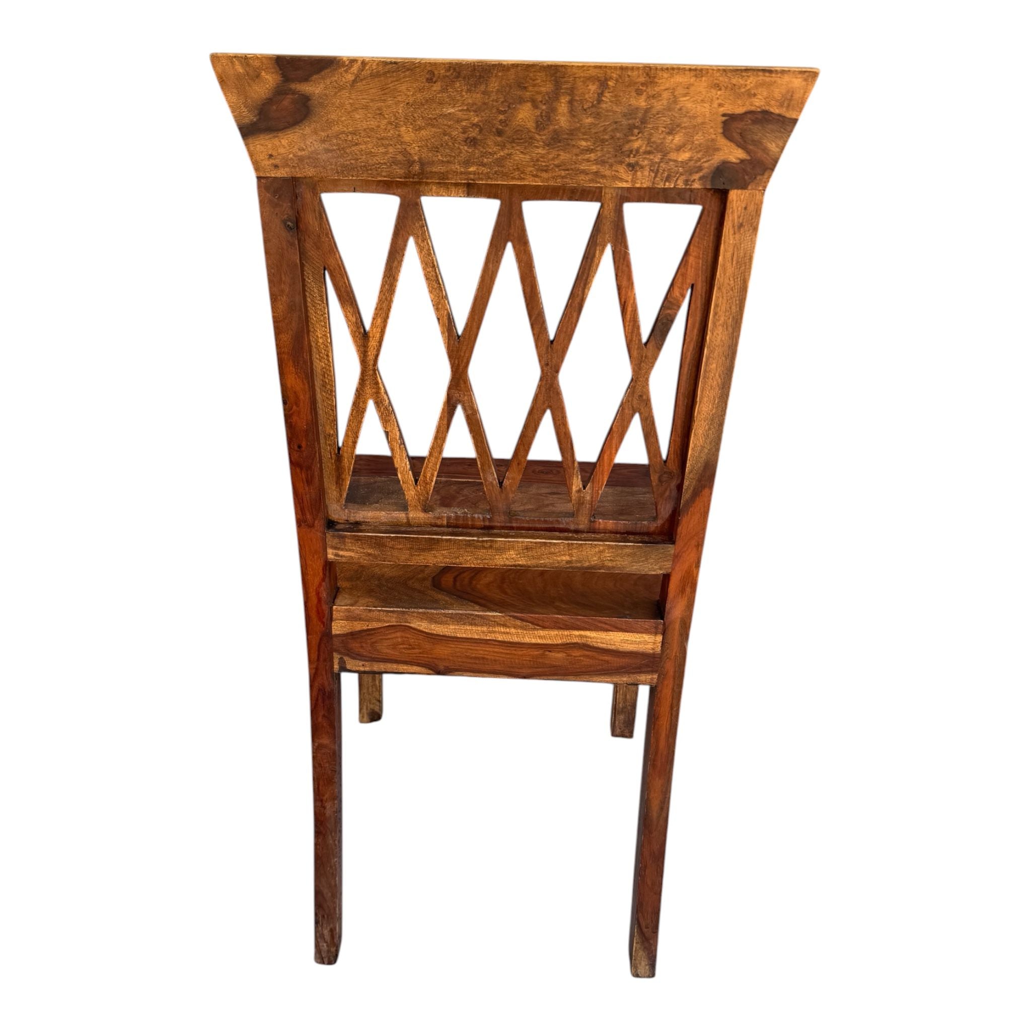 Sedia in Legno Massello con Schienale Traforato - Sheesham