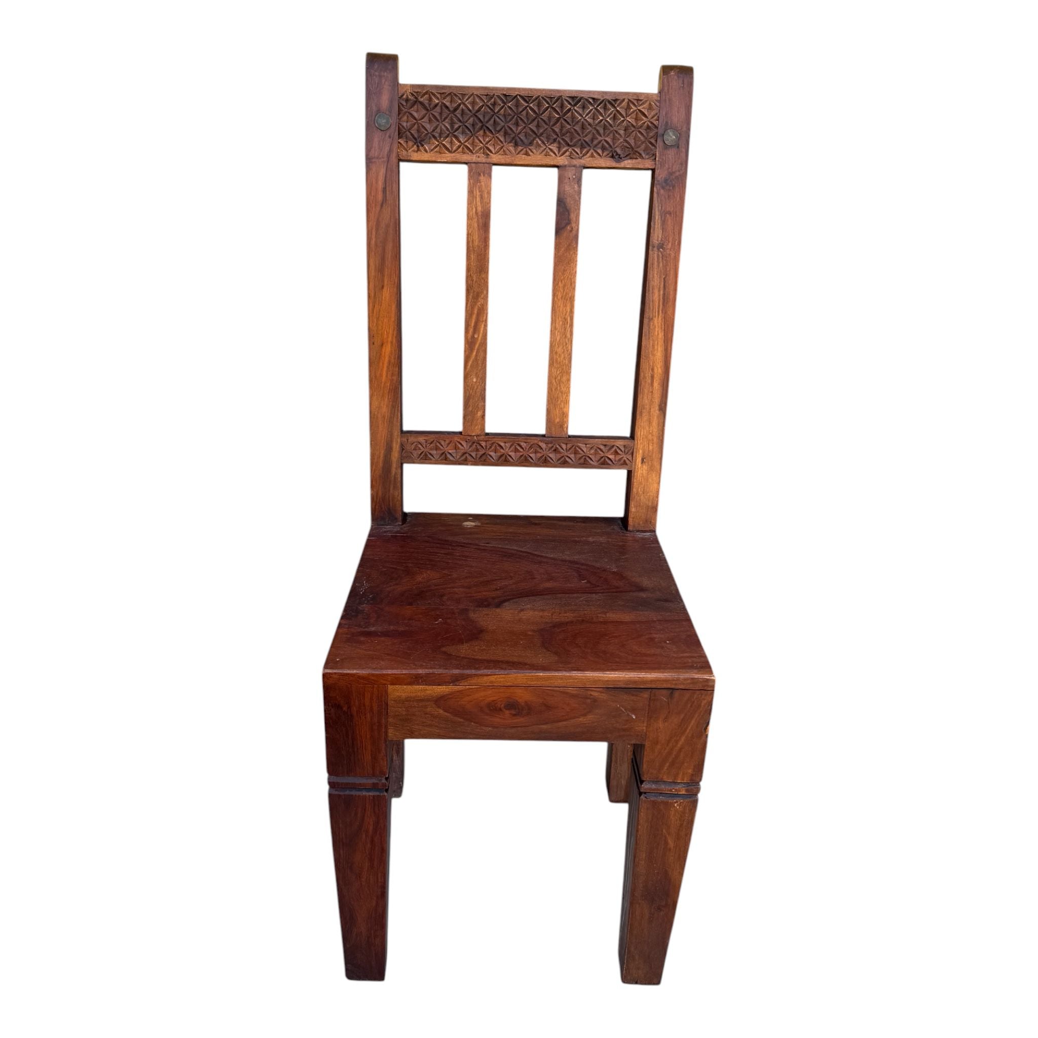 Sedia in Legno di Sheesham con Intarsi - Artigianale