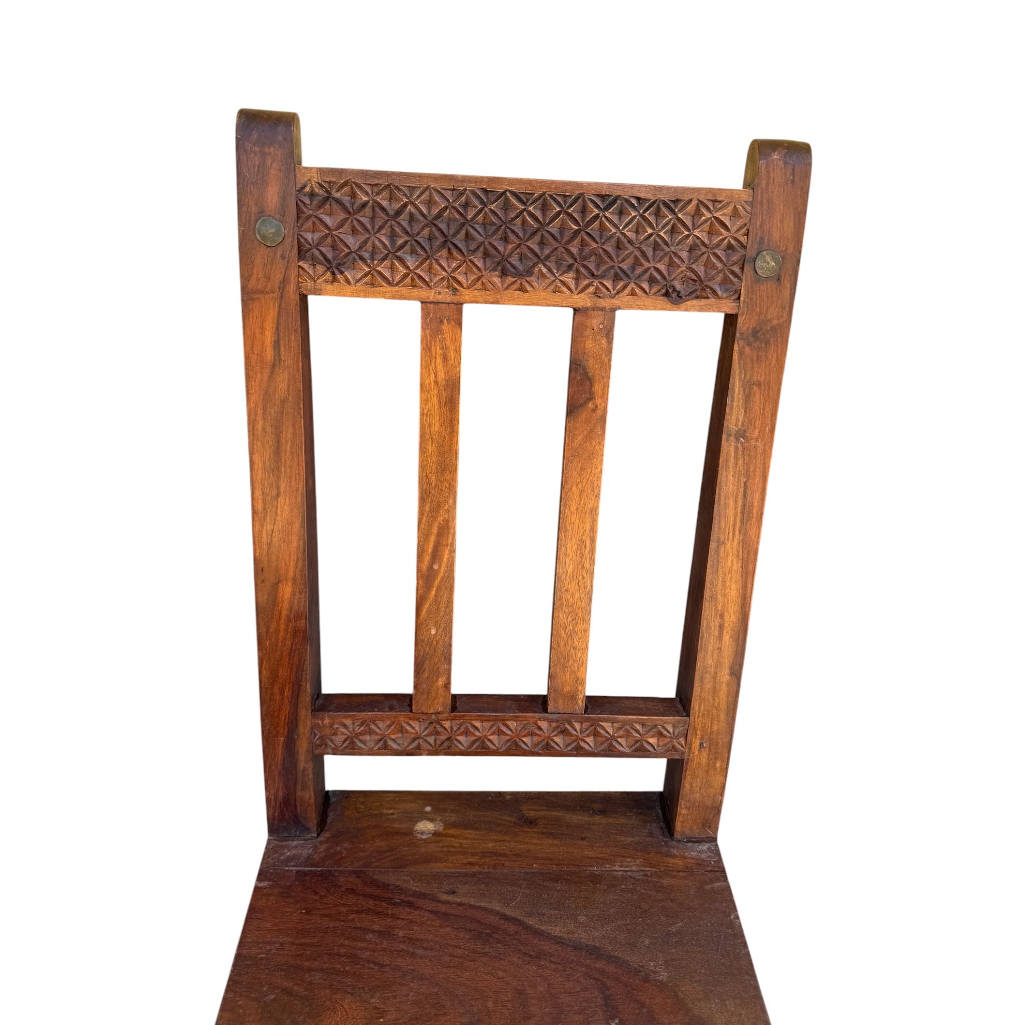 Sedia in Legno di Sheesham con Intarsi - Artigianale