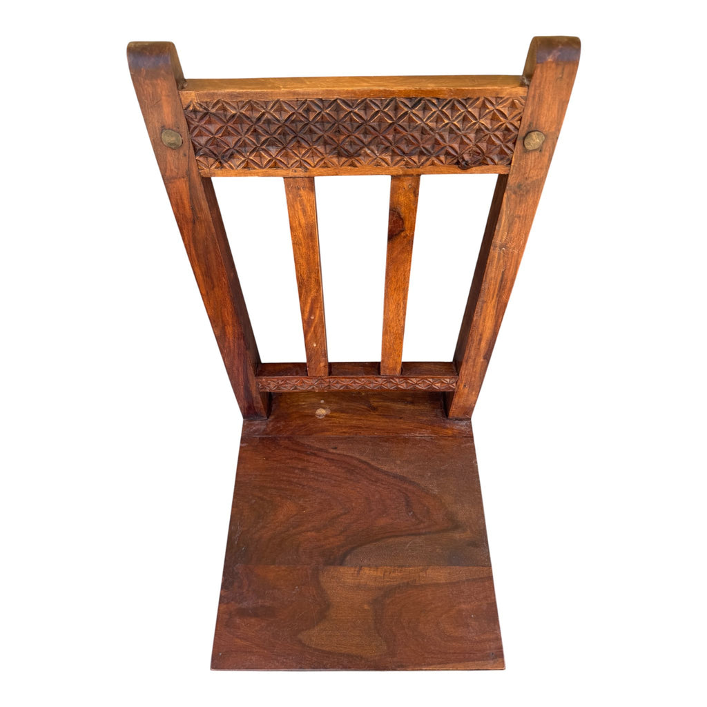Sedia in Legno di Sheesham con Intarsi - Artigianale