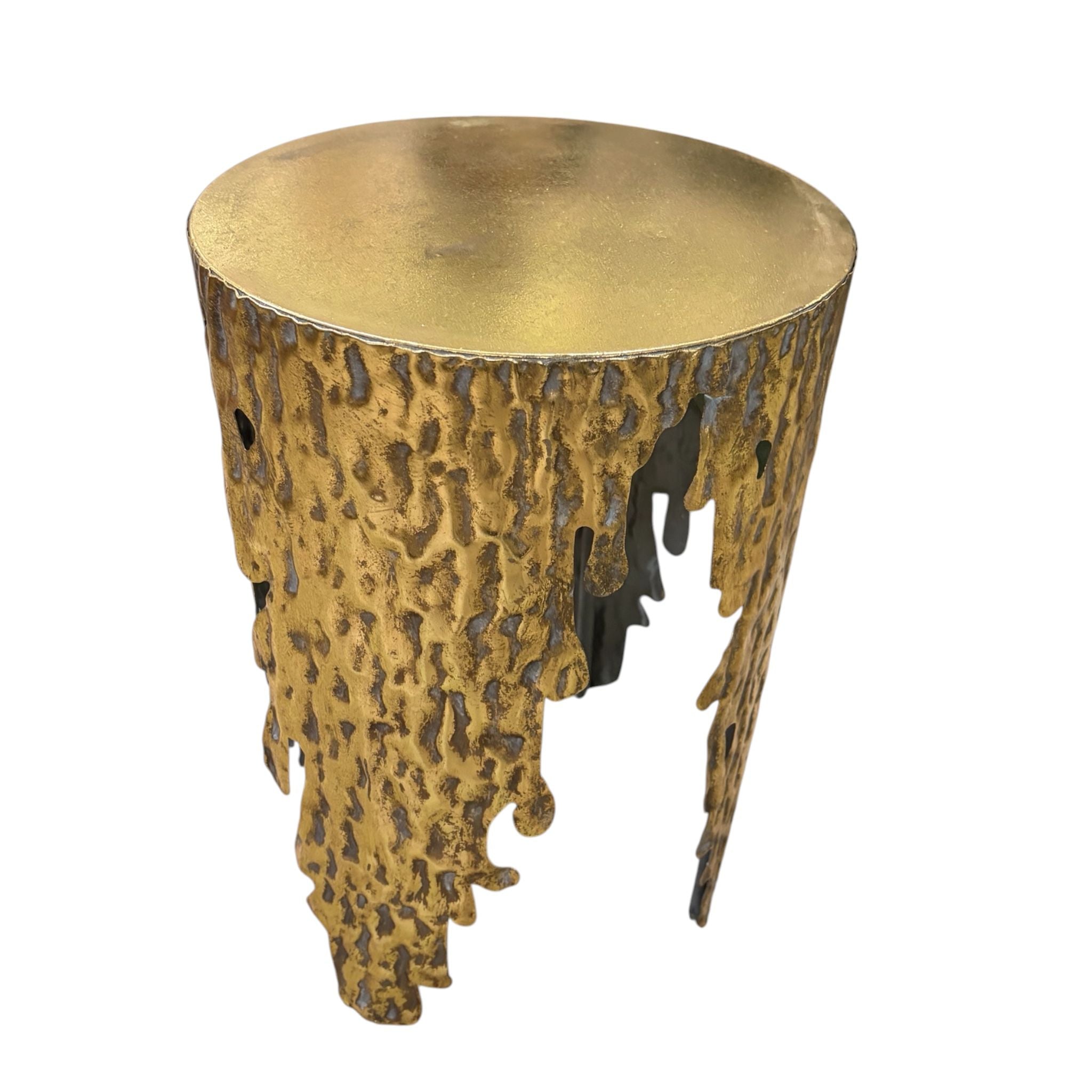 Tavolino  Oro Brunito Martellato 32x46 h cm - In Art
