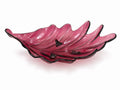 Vassoio Foglia in Vetro Rosa 48 cm - Mauro Ferretti