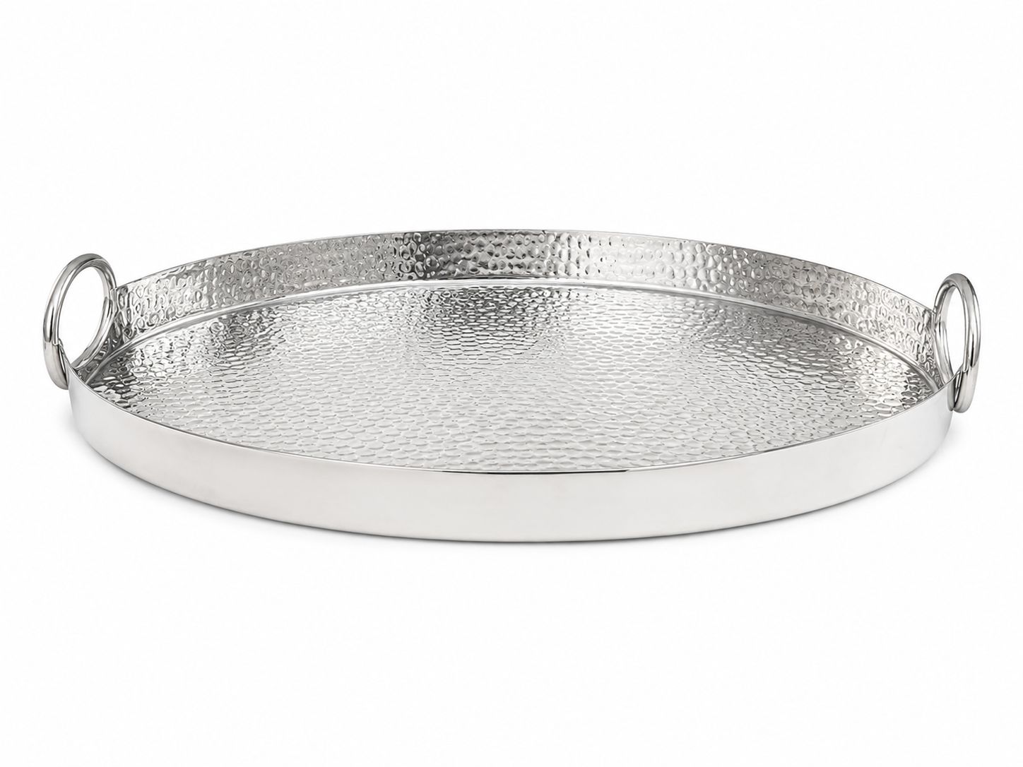 Vassoio Ovale in Metallo Argento 45 cm - Fade