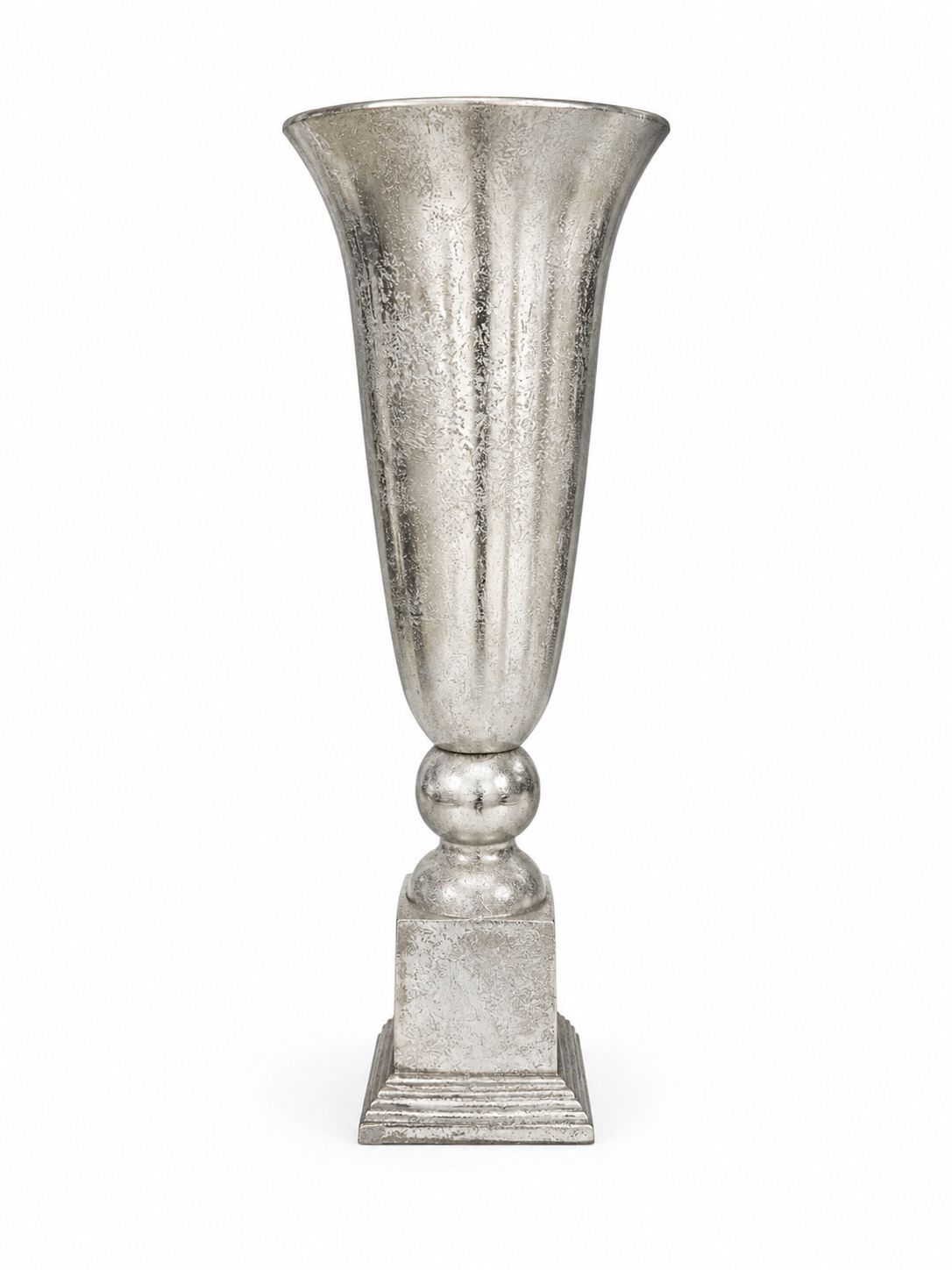 Vaso in Metallo Argento Effetto Anticato 63 cm - In Art