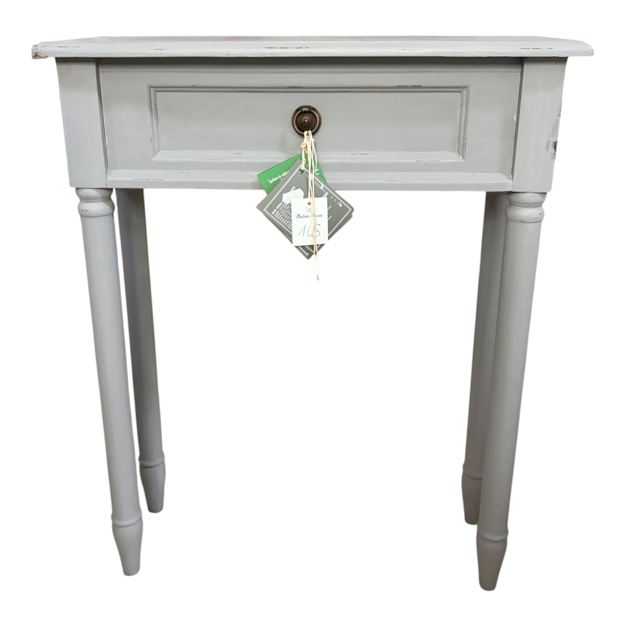 Consolle Provenzale in Legno Grigio con Cassetto 77 h cm - Amadeus