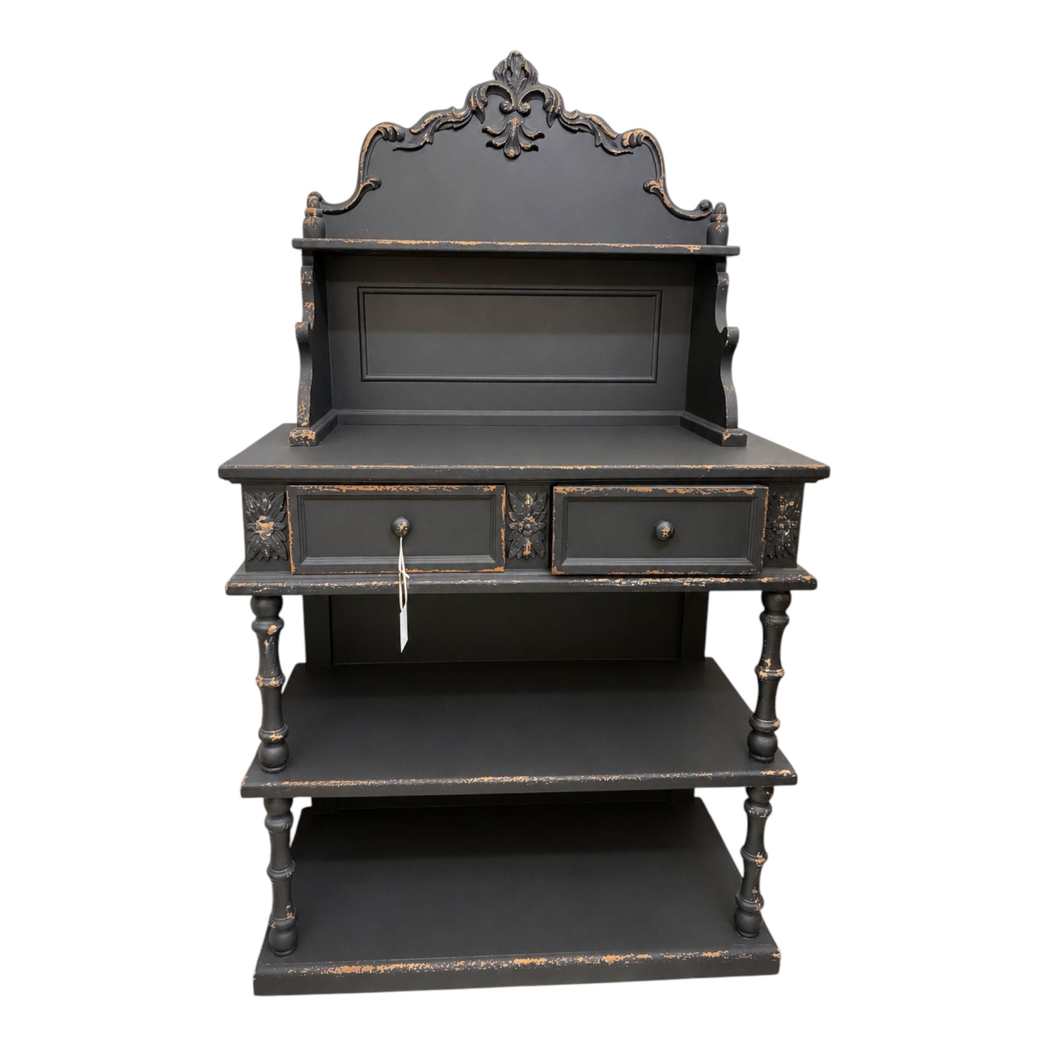Mobile in Legno Nero con Stile Shabby 125 h cm - Clayre e Eef