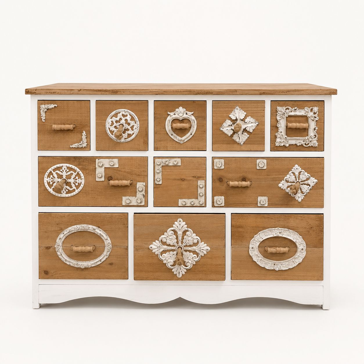 Comò Shabby Chic in Legno Bicolore - In Art