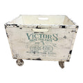 Porta Riviste Shabby Chic in Legno con Rotelle - In Art